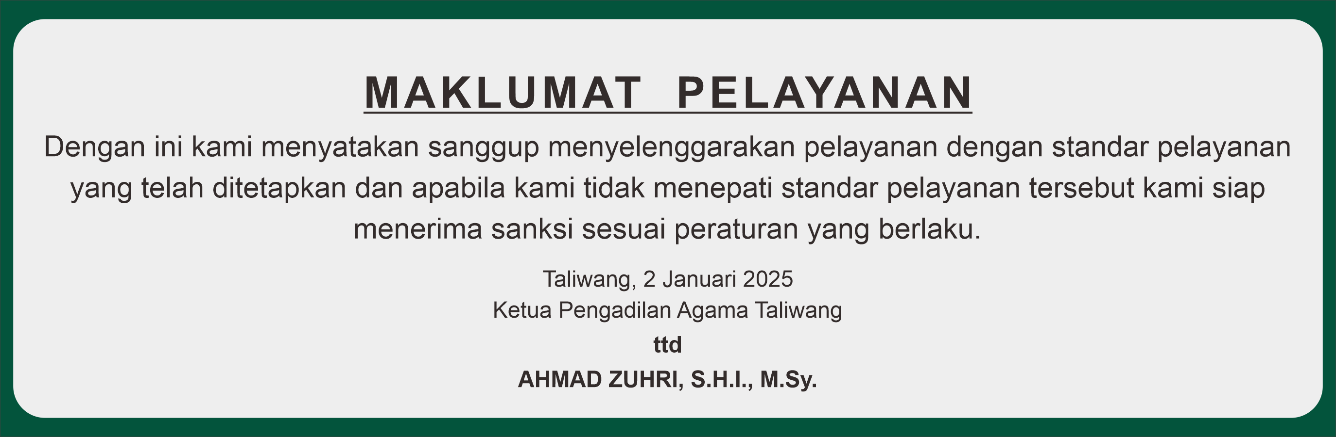 Maklumat Pelayanan